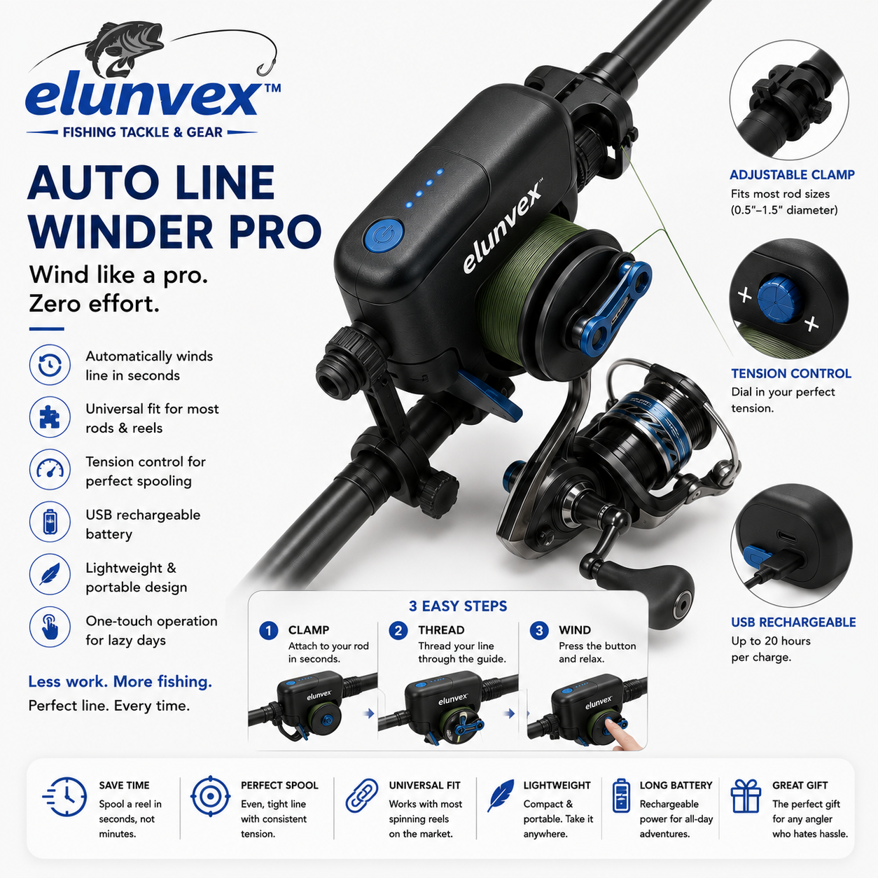 Elunvex™ ReelForce Auto Spooler