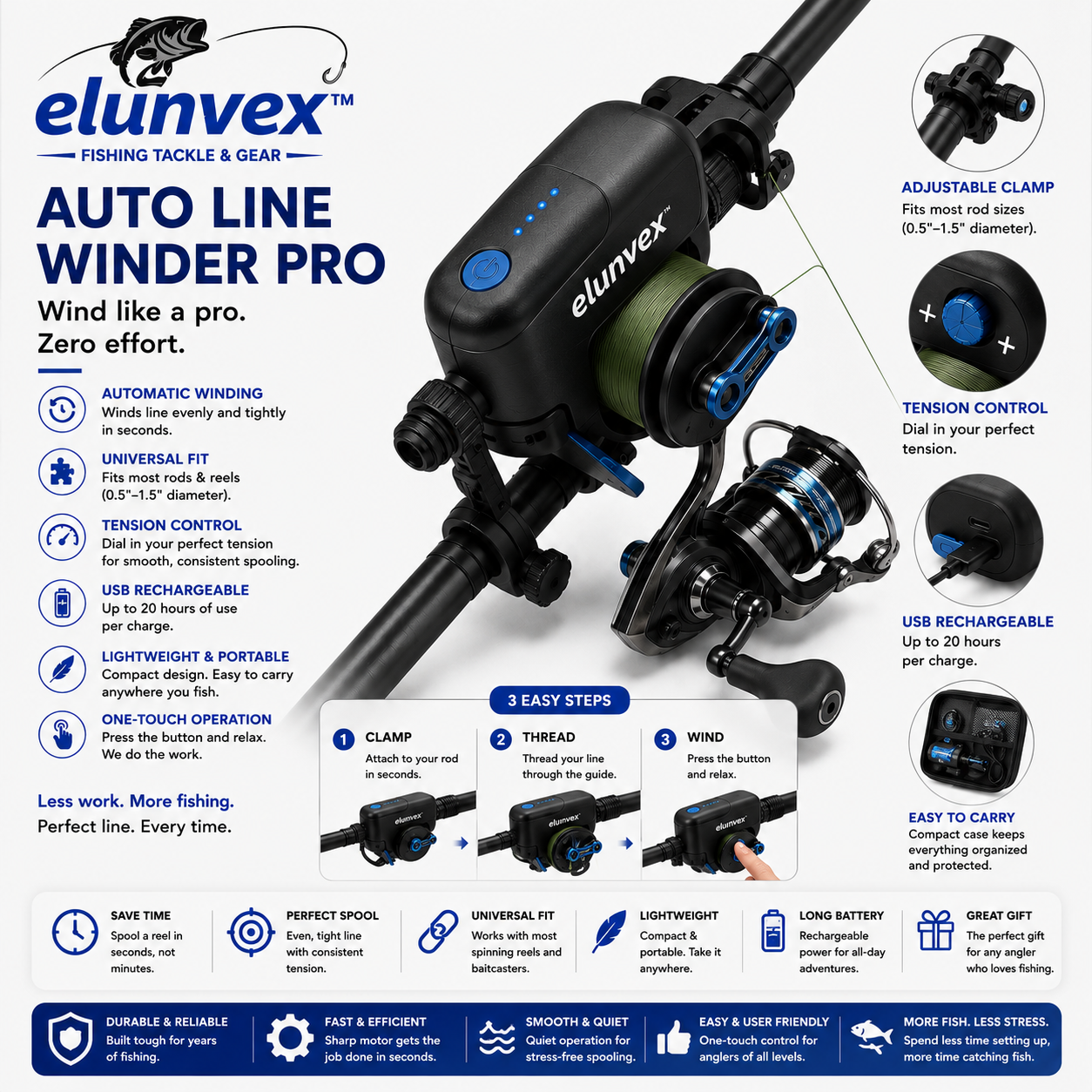 Elunvex™ ReelForce Auto Spooler